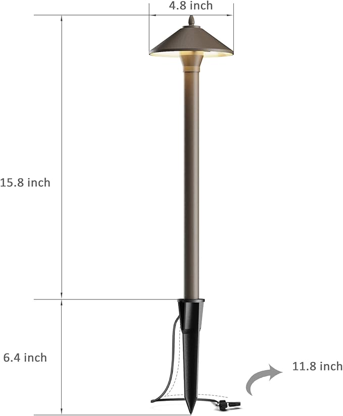 Pathway Lights 6PK Low Voltage Outdoor Landscape Lighting 10W 25 Lumen 2700K 12V AC Path Lights Warm White Light with G4 Bulb Connector Spike Stake for Garden Yard Driveway