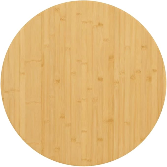 Bamboo Table Top Round 23.6 in Diameter Thick 1.6 in Varnished Wood Slab for Dining Room Kitchen Office Desk, Sturdy Butcher Block Style, Small Workbench Upgrade