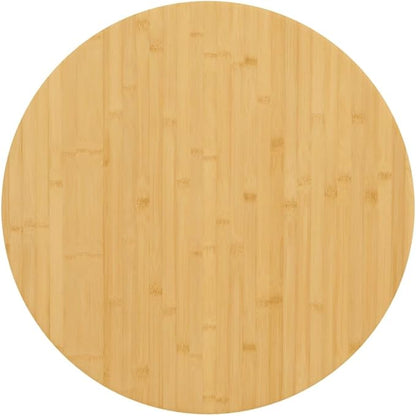 Bamboo Table Top Round 23.6 in Diameter Thick 1.6 in Varnished Wood Slab for Dining Room Kitchen Office Desk, Sturdy Butcher Block Style, Small Workbench Upgrade