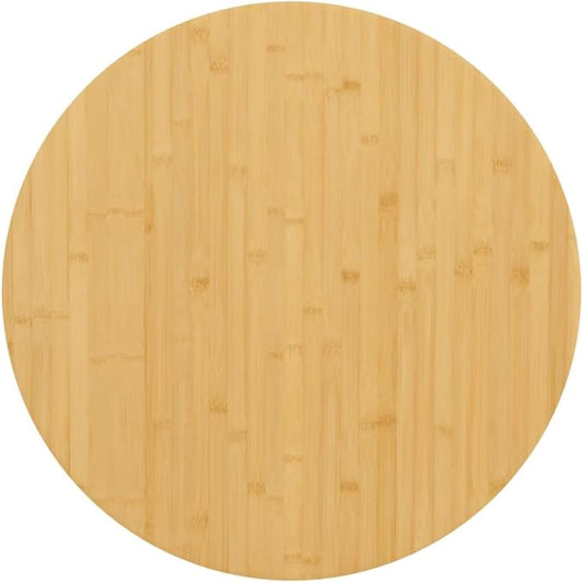 23.6 inch Round Bamboo Table Top Varnished Brown Countertop for Dining or Study Room Modern Style Durable Solid Bamboo Surface Easy Maintenance for Kitchen Bar and Home Office