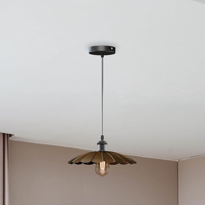 Industrial Vintage Pendant Light Adjustable Hanging Fixture Retro E26 Lamp Holder for Indoor Lighting Metal Shade Ceiling Lamp for Bedroom, Kitchen, Bar, Cafe