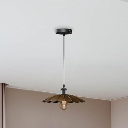 Industrial Vintage Pendant Light Adjustable Hanging Fixture Retro E26 Lamp Holder for Indoor Lighting Metal Shade Ceiling Lamp for Bedroom, Kitchen, Bar, Cafe