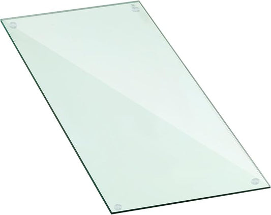 Landical 16" x 24" Rectangle Clear Tempered Glass Table Top 3/8" Thick Eased Corners Clear Tempered Top Patio Table Replacement with 10 Anti Slip Pads for Kitchen Coffee Dining Table