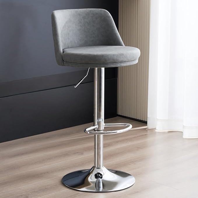 PU Leather Adjustable Stools - Swivel Armless Counter for Kitchen Island, Dining Room &,/Gray B-One Size