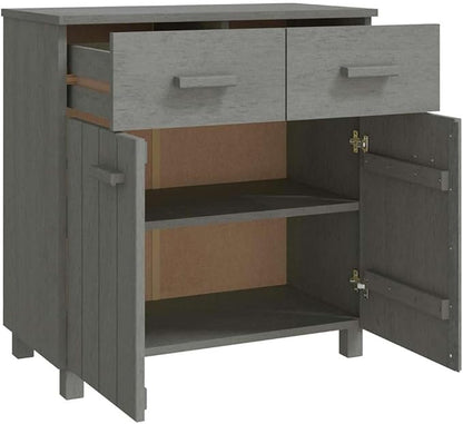 Sideboard Buffet Cabinet 31.1x15.7x31.5 in Light Grey Solid Pine Coffee Bar Console Cupboard for Living Room Entryway Kitchen Storage