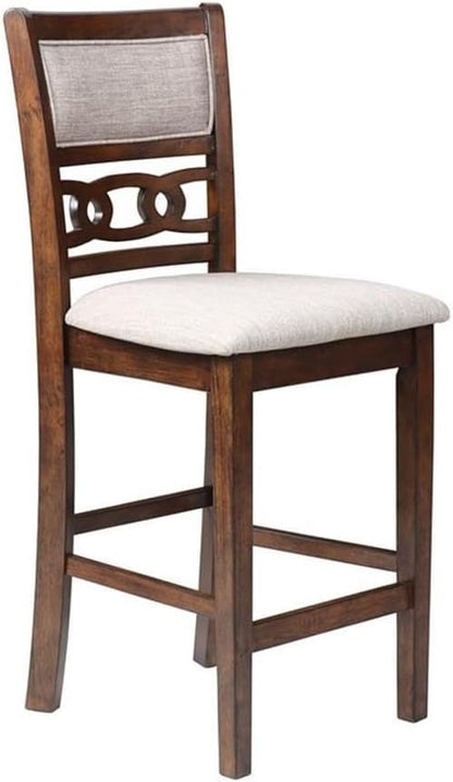 New Classic Furniture Gia 3-Piece Drop Leaf Counter Table Set with 2 Chairs, 42-Inch, Cherry