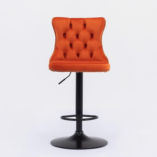Modern Dining Chairs, Mid-Century Kitchen Table and Chairs with Sturdy Stable Base, Easy Assembly Luxury Furniture for Dining Room, Home Pub and Kitchen Island,Orange-Foam-setof2