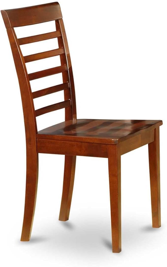 HomeStock 7-Piece Modern Dining Table Set with Rectangle Wooden Table (36x60 Inch) and 6 Dining Chairs in Mahogany, Stylish Dining Room Set