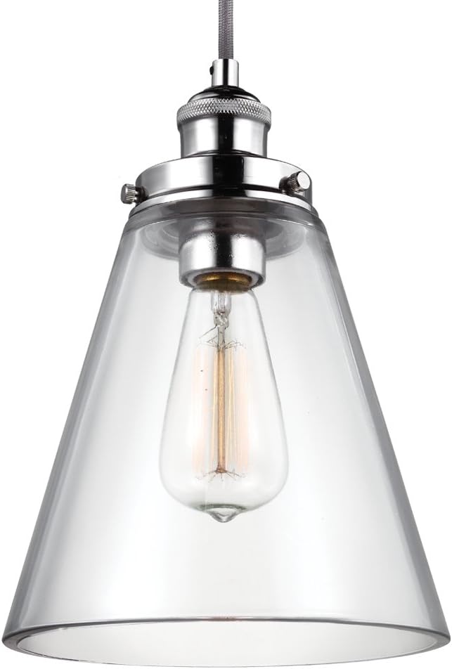 Feiss Lighting-Baskin-Pendant 1 Light in Modern Style-8.5 Inch Wide by 11.63 Inch High-Polished Nickel Finish -Tradit