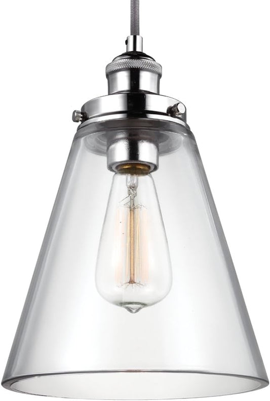Feiss Lighting-Baskin-Pendant 1 Light in Modern Style-8.5 Inch Wide by 11.63 Inch High-Polished Nickel Finish -Tradit