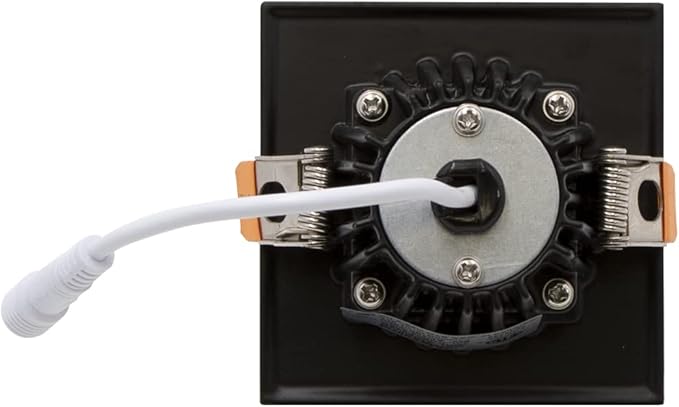 Maxxima 2 in. Ultra-Thin Recessed Anti-Glare LED Downlight - Canless IC Rated, 450 Lumens, 5 Color Temperature Selectable 2700K/3000K/3500K/4000K/5000K, Dimmable Square Black Trim, 90 CRI