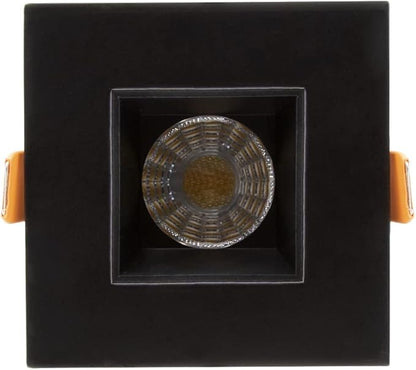Maxxima 2 in. Ultra-Thin Recessed Anti-Glare LED Downlight - Canless IC Rated, 450 Lumens, 5 Color Temperature Selectable 2700K/3000K/3500K/4000K/5000K, Dimmable Square Black Trim, 90 CRI