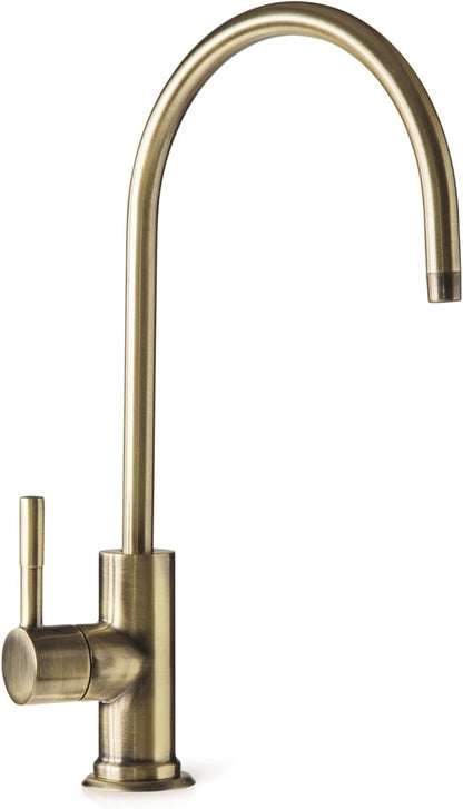 iSpring GA1-AB Heavy-Duty Contemporary Non-Air Gap RO Faucet – Premium Lead-Free Design for RO Filtration Systems & Bar Sinks, Antique Brass