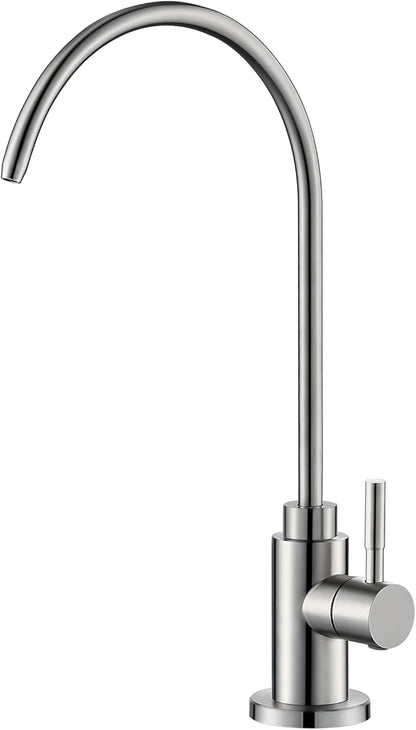 Reverse Osmosis Faucet Fits Most RO Units or Water Filtration System, Non-Air Gap Stainless Steel Drinking Water Faucet for Bar, Kitchen Sink, RV (DM001 BN)
