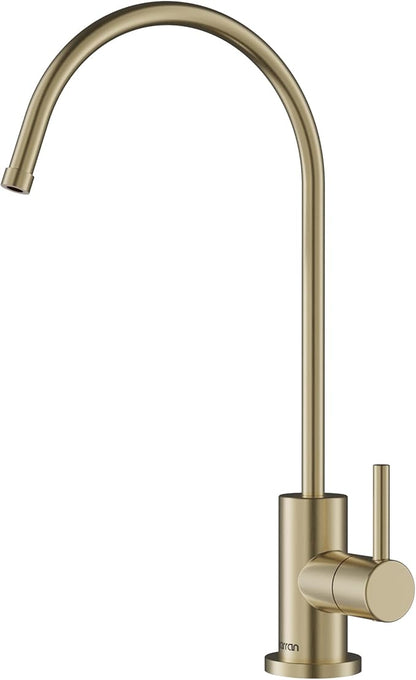 Karran Kestrel Single-Handle Filtered Water Faucet in Bronze 100% Lead-Free Brass, RO/Filtration System Ready, 360° High-Arc Spout, Spot-Free Finish Beverage Faucet (Spot Free Champagne Bronze)