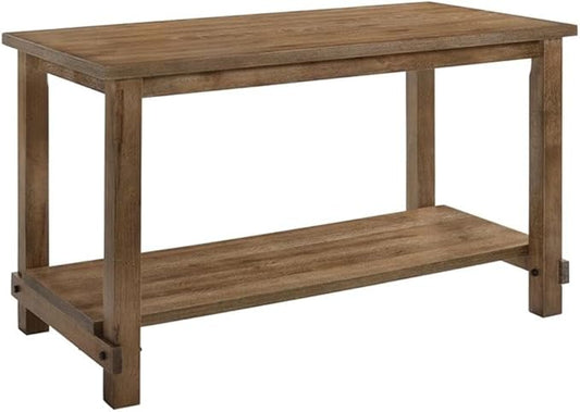 Acme Martha II Rectangular Wooden Counter Height Table in Weathered Oak