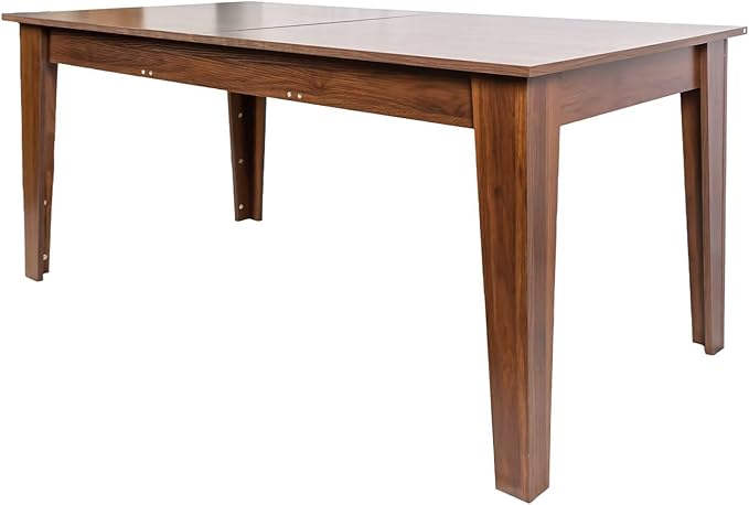 JIJIWANG 70.87''-106.3'' Extendable Dining Table for 8-12, Modern Space-Saving Wood Kitchen Table, Rectangle Folding Conference Meeting Tables for Living Meeting Room Kitchen, Walnut