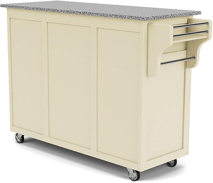 Homestyles Create Kitchen Cart, Gray Granite Top, Off White