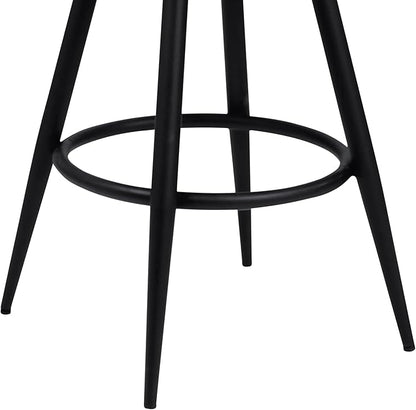 Armen Living Justin Modern Farmhouse 26" Seat Height Swivel Vintage Coffee Faux Leather Bar Stool with Black Metal Legs for Kitchen Island Counter, Set of 2