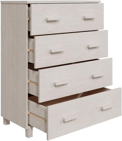 White Solid Pinewood Sideboard, Modern MDF Buffet Cabinet with Smooth Sliding Doors, 15.7 x 31.1 x 40.7 in, Tall Storage for Living Room, Dining Area Kitchen Furniture