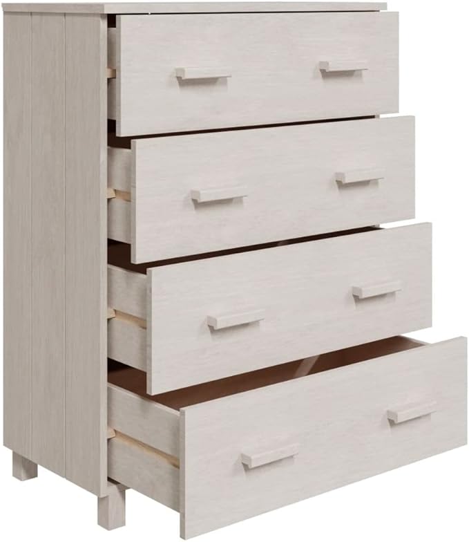 White Solid Pinewood Sideboard, Modern MDF Buffet Cabinet with Smooth Sliding Doors, 15.7 x 31.1 x 40.7 in, Tall Storage for Living Room, Dining Area Kitchen Furnitur