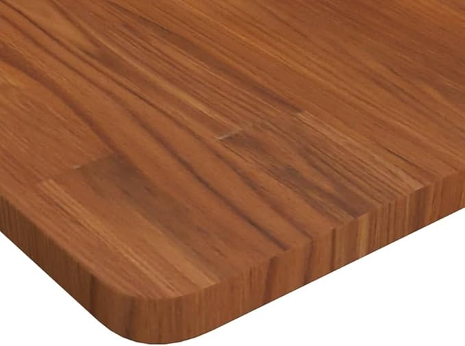 31.5 x 31.5 in Solid Oak Wood Table Top Dark Brown Painted Square Butcher Block Countertop Durable Rustic for Dining Room Kitchen Office Desk