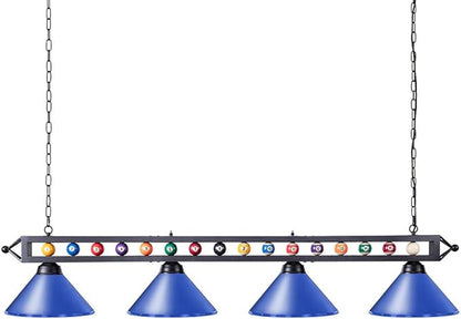 Wellmet Pool Table Light, 70-Inch 4-Light Billiard Pendant Fixture for Game Room, Adjustable Industrial Hanging Light for Over Billiard Table, Kitchen Island, Dining Table, or Man Cave