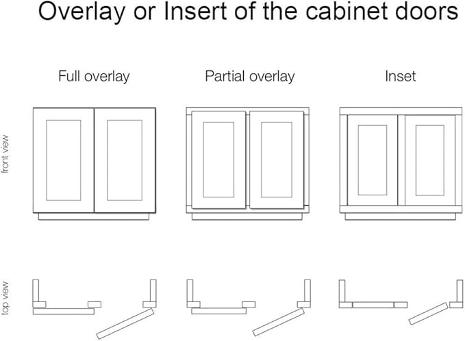 Probrico 24 Pairs Soft Closing Cabinet Hinges - Full Overlay Concealed Face Frame Corner for Kitchen Cabinets