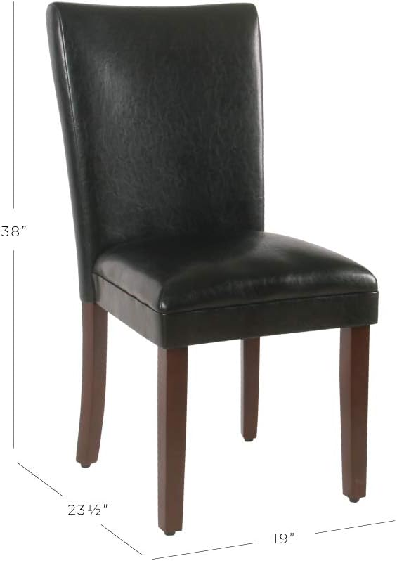 HomePop Parsons Dining Chair - Black Faux Leather (Set of 2)