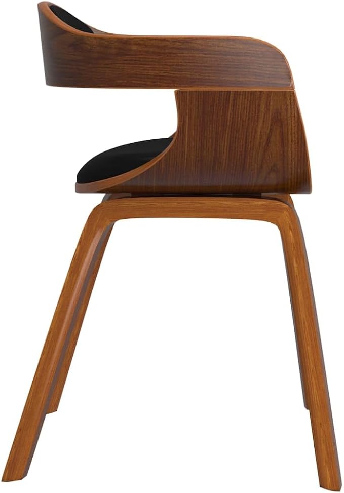 Modern Farmhouse Dining Chairs Set of 2 Black Bentwood and Faux Leather Upholstered Kitchen Chairs with Padded Seat for Dining Room Kitchen Restaurant