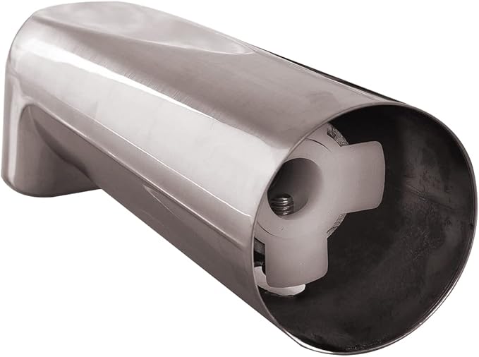 SENTO Slip On Gold Universal Heavy Durable Metal Bathroom Tub Spout Without Diverter, Heavy Duty Metal Bathtub Faucet Without Shower Diverter - 7 Inches 1/2" Copper Pipe, Satin Nickel