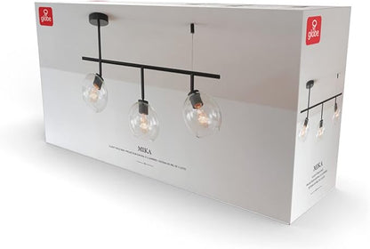 Globe Electric Mika 3-Light Track Lighting, Matte Black, Bulb Not Included