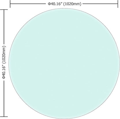 54" Clear Round Glass Table Top, Thick Tempered Glass with Smooth Polished Edge – Ideal for Kitchen, Living Room, Office or Patio Table Replacement