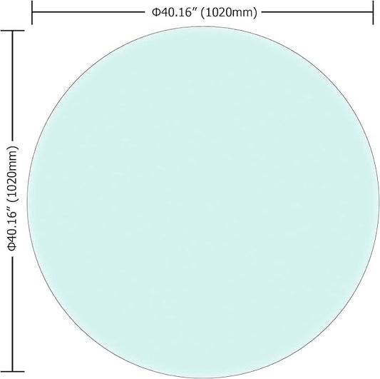 54" Clear Round Glass Table Top, Thick Tempered Glass with Smooth Polished Edge – Ideal for Kitchen, Living Room, Office or Patio Table Replacement