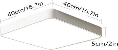 Ganeed LED Flush Mount Ceiling Light,15.7 inch 36W Modern Ceiling Lamp Square,6500K Cool White Lighting Fixture for Living Room/Kitchen/Bedroom/Dining Room,White