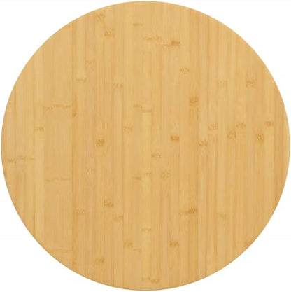 Bamboo Table Top 23.6" Round Varnished Butcher Block Countertop for Dining Desk Kitchen Indoor Outdoor, Brown Medium Durable Solid Wood Surface
