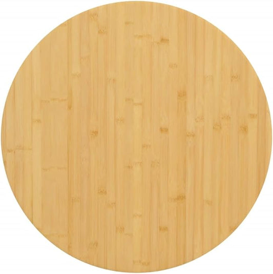 Bamboo Table Top 23.6" Round Varnished Butcher Block Countertop for Dining Desk Kitchen Indoor Outdoor, Brown Medium Durable Solid Wood Surface