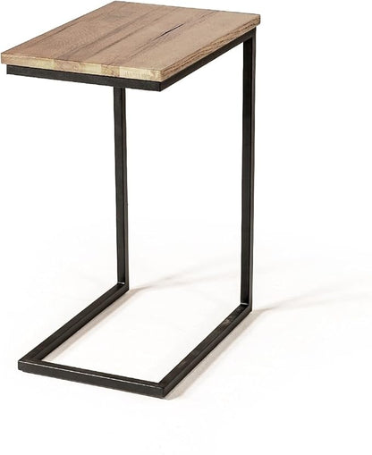 Wycian Sofa Side End Table, Brown Island Table for Kitchen Metal Living Room Bedroom Dining Rooms Garden 1PC