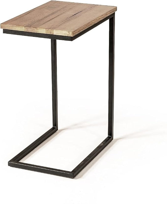Wycian Sofa Side End Table, Brown Island Table for Kitchen Metal Living Room Bedroom Dining Rooms Garden 1PC