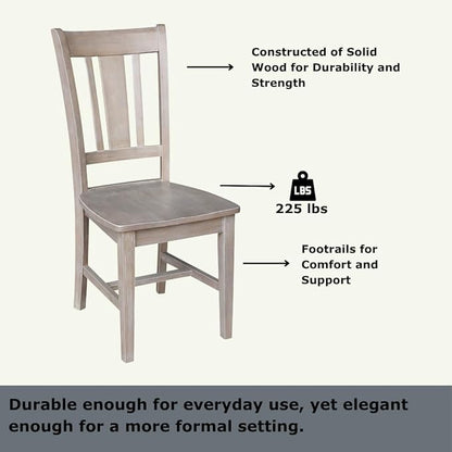International Concepts Set of Two San Remo Splatback Chairs, Washed Gray Taupe