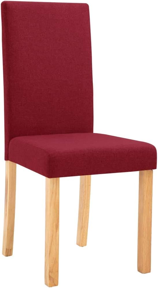 Wine Red Dining Chairs Set of 2 37.4 in Tall Modern Accent Chairs Rubber Wood Legs 7.9 x 6.5 x 37.4 in Comfy Mid-Century Side Seating for Kitchen Dining Living Room