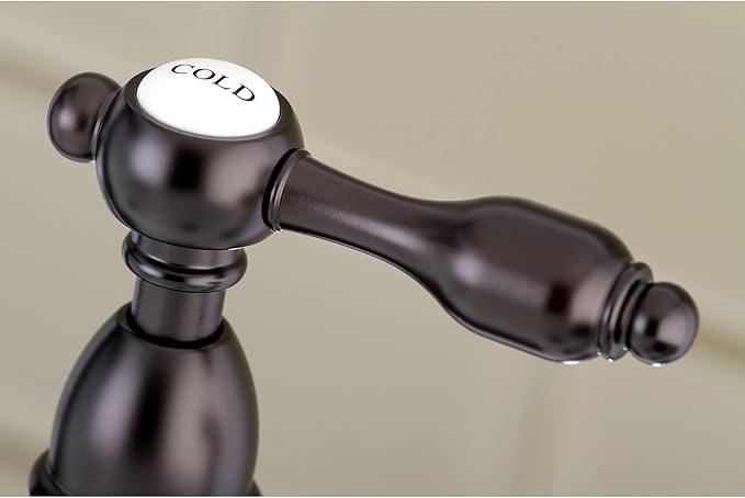 Kingston Brass KS1275TALBS Tudor 8 Inch Center Kitchen Faucet With Brass Sprayer, Oil Rubbed Bronze, 8-3/4 inch in Spout Reach, Oil Rubbed Bronze