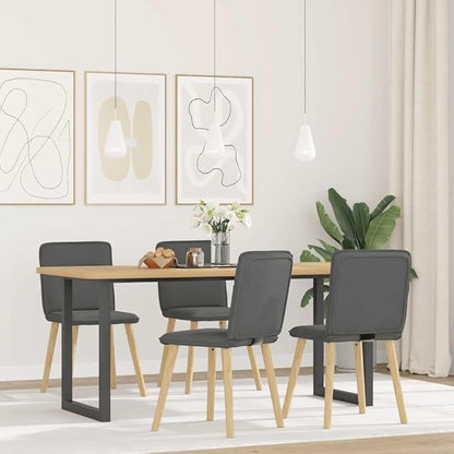Modern Farmhouse Dining Chairs Set of 4 Dark Gray Fabric Upholstered Accent Chairs with Metal Wood Frame for Kitchen Living Room Dining Room Furniture
