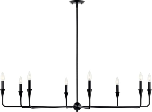 Kichler Alvaro 8-Light Chandelier, Soft Modern Light in Black, for Great Room or Large Living or Dining Room (23.25" x 50"), 52691BK