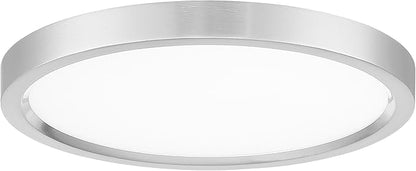 Minka Lavery 711-84-L Lavery LED Flush Mount, 1-Light, 20 Total Watts, 11-in H x 1-in W, Brushed Nickel