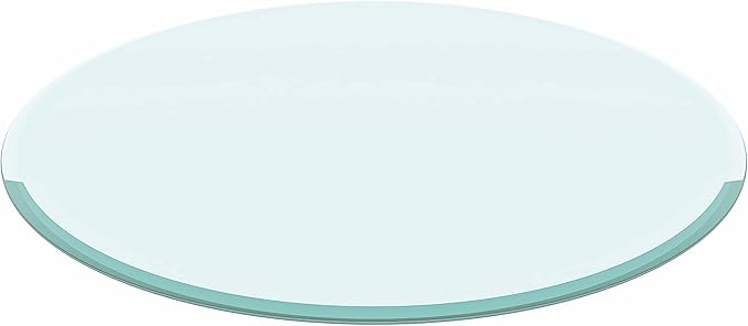 32" Tempered Glass Table Top Round Transparent Table Surface 3/8'' Thick Beveled Edge Multipurpose for Dining, Coffee, Restaurant and End Table (3/8" Thick - Beveled Edge, 32 inch)