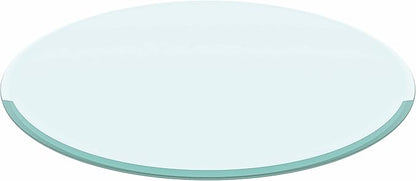 32" Tempered Glass Table Top Round Transparent Table Surface 3/8'' Thick Beveled Edge Multipurpose for Dining, Coffee, Restaurant and End Table (3/8" Thick - Beveled Edge, 32 inch)