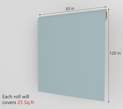 Decotalk 30"x120" Haze Blue Wallpaper Stick and Peel Blue Contact Paper Solid Color Contact Paper Peel and Stick Solid Color Vinyl Renter Friendly Wallpaper for Bedroom HazeBlue Vinyl Removable