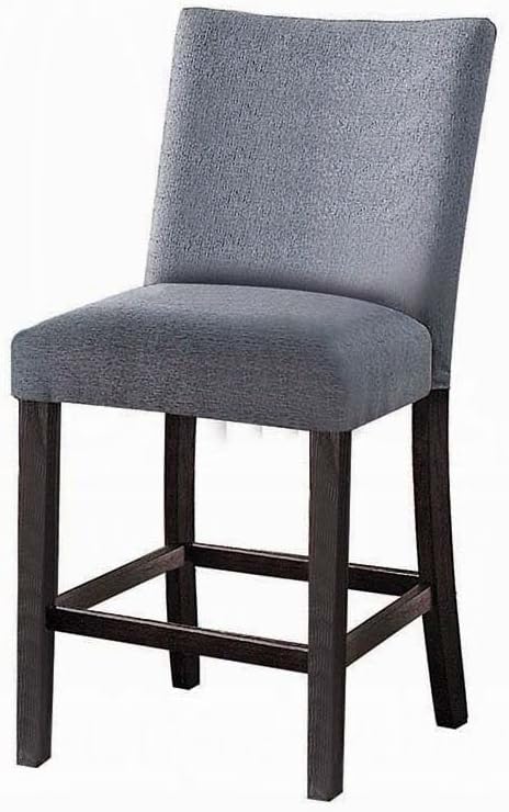 Counter Height Dining Chair with Wooden Footrest and Padded Fabric Seat for Kitchen Island Use