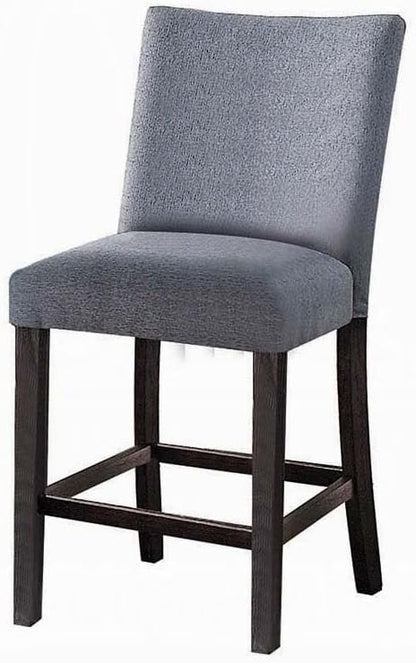 Counter Height Dining Chair with Wooden Footrest and Padded Fabric Seat for Kitchen Island Use